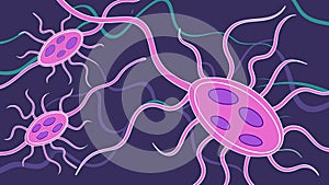 Microscopic Bacteria Cells, Biological Science Illustration, vector design Generative AI