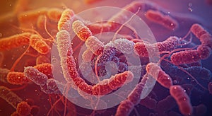 Microscopic Bacteria & Microbes: Vibrant 3D Render