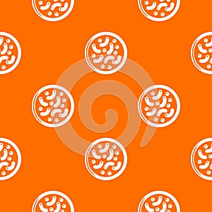 Microscopic bacteria pattern vector orange