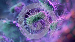 The Microscopic Bacteria View. AI generated