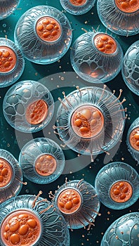 Microscopic Cell View Intricate Spherical Structures from Top Down