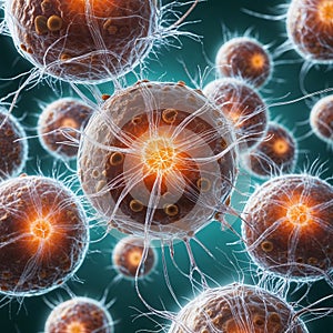 Microscopic Cell View Intricate Spherical Structures from Top Down