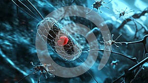 Microscopic cellular structures illustration