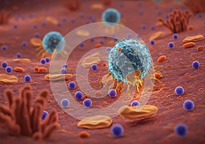 Microscopic cellular structures illustration