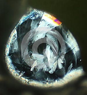 Microscopic crystals in sulfur