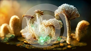 Microscopic fungi mycelium, illustration