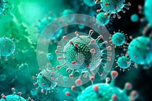 Microscopic germs and pathogens. Generative AI