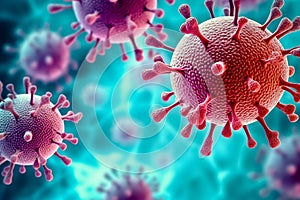 Microscopic germs and pathogens. Generative AI