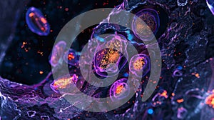 A microscopic image of an organoid model of thyroid cells mimicking the natural organization and function of the thyroid