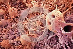 microscopic image of osteoblasts and osteocytes