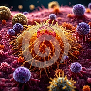 Microscopic medical scientific illustration of bacteria virus and other germ microorganisms