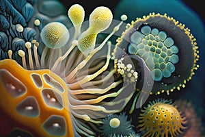 Microscopic organism creature colorful