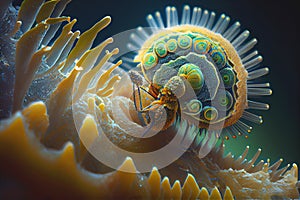 Microscopic organism creature colorful