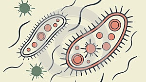 Microscopic Organisms: Bacteria and Germs Illustration, vector design Generative AI