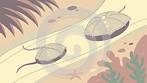 Microscopic Organisms on Surface Scientific Illustration, vector design Generative AI