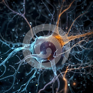 Microscopic photo of a human neuron photo