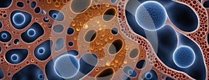 Microscopic Pollen Grains Pattern in Vivid Colors