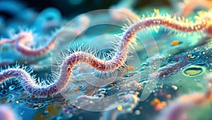 Microscopic Spirillum Bacteria