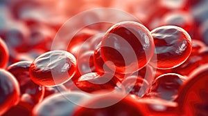 Microscopic Study: Blood Cell Movement in Arteries - Generative AI