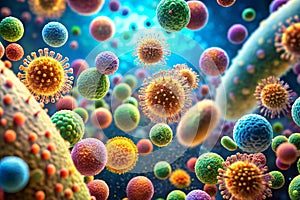Microscopic view of bacteria