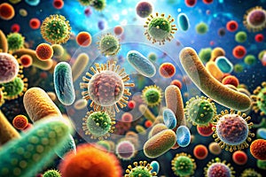 Microscopic view of bacteria