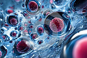 Microscopic View of Cells: Scientific Exploration and Biological Innovation.