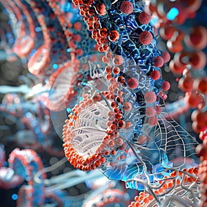 63 Microscopic view of cellular nanomachine engineering 3D illustration photo