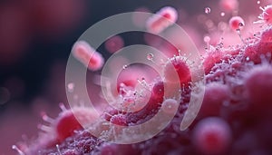 Microscopic view of Chlamydia trachomatis bacteria. Intracellular form inside human cells. Scientific illustration, disease photo