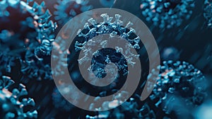 The Microscopic Coronavirus Cells.AI generated image