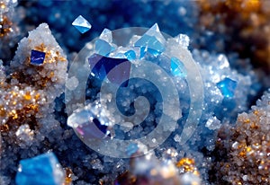 Microscopic view of crystal rocks