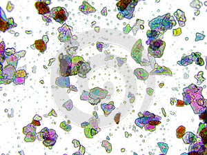 Microscopic view of face powder