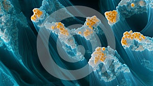 Microscopic View of Gallium Arsenide Microchips and Structures