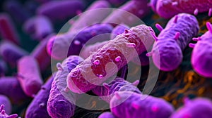 Microscopic View of Haemophilus Influenzae Bacteria AI Generated photo