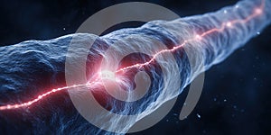 Microscopic view of a neural network highlighting synaptic connections in brain tissue