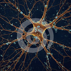Microscopic View of a Neuron Cell Network