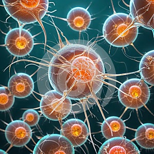 Microscopic Cell View Intricate Spherical Structures from Top Down