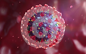 Microscopic view of pathogen virus Coronavirus COVID-19