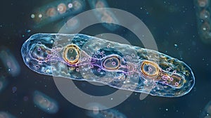 A microscopic view of the protozoa Trypanosoma cruzi which causes Chagas disease in humans. The image shows the photo