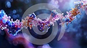 A microscopic view of the replication fork where DNA is being un and replicated photo