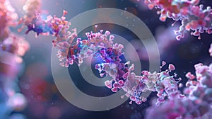 A microscopic view of the RNAinduced silencing complex RISC binding to the target mRNA for degradation effectively photo