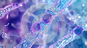 A microscopic view of the sarcoendoplasmic calcium ATPase SERCA pump responsible for maintaining calcium ion gradients photo