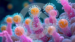 Microscopic View of Streptococcus Mutans Causing Dental Caries AI Generated