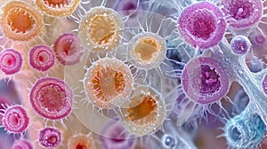 Microscopic View of Streptococcus Mutans Causing Dental Caries AI Generated