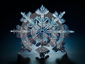 Microscopic View of a Stunning Snowflake