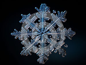 Microscopic View of a Stunning Snowflake