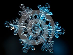 Microscopic View of a Stunning Snowflake