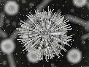 Microscopic view of viral particles