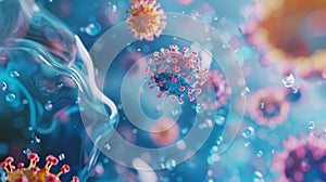 Microscopic View of Virus Particles photo