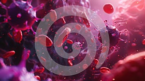 The Virus in Bloodstream.AI generated image