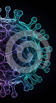 Microscopic Virus Cell Structure Digital Rendering